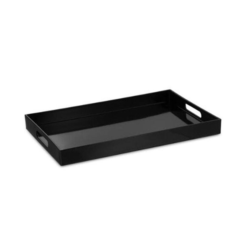 bandeja retangular mimo 40cm plástico preto 7164