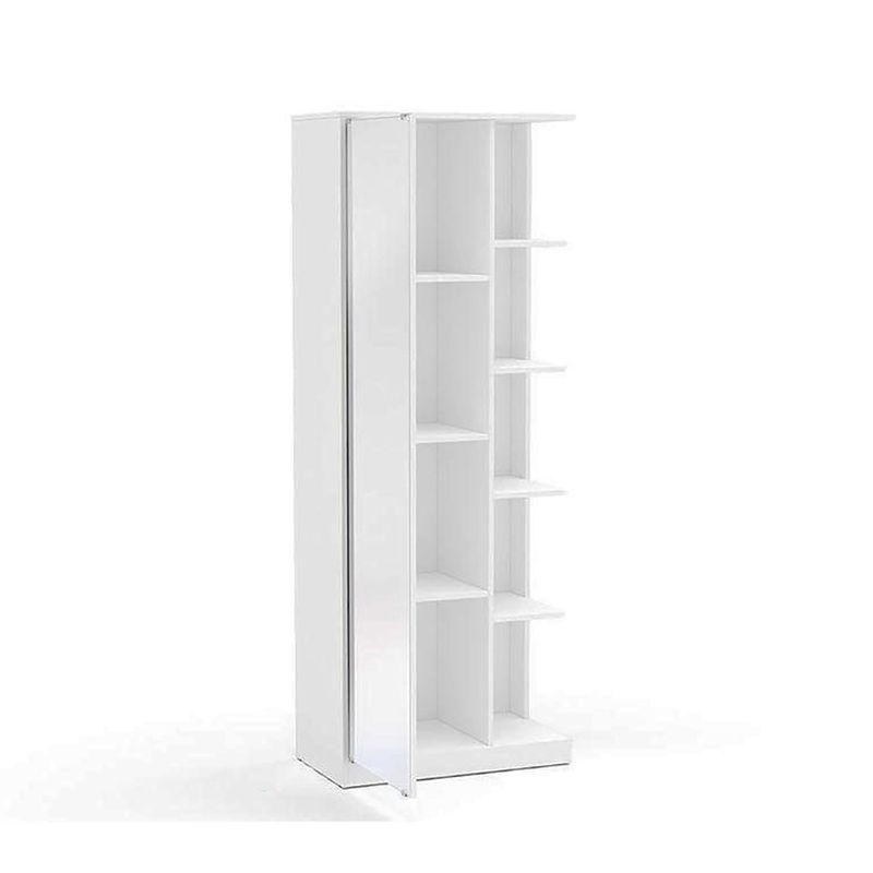 sapateira politorno 1 porta floriano com espelho branco 200064