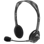 headset com fio logitech estéreo analógico conexão 3.5mm cinza h111