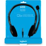 headset com fio logitech estéreo analógico conexão 3.5mm cinza h111