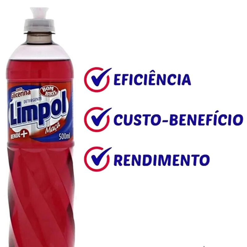 detergente lava louças limpol maçã 500ml