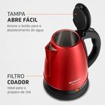 chaleira elétrica mondial pratic 127v/60hz vermelho ce-06-r