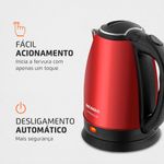 chaleira elétrica mondial pratic 127v/60hz vermelho ce-06-r