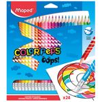 lápis de cor maped color peps oops, apagável, 24 unidades - 832824