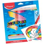 lápis de cor maped color peps oops, apagável, 24 unidades - 832824