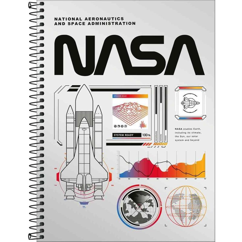 caderno espiral tilibra 10 matérias nasa sortido - 309443
