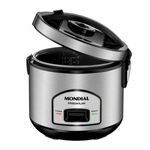 panela elétrica mondiall 6 xícaras 127v 60hz preta e inox - pe-43