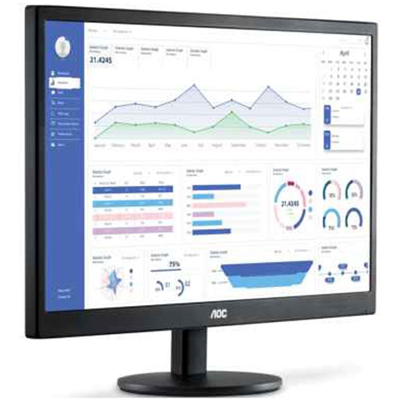 monitor 18.5" aoc widescreen led conexões vga + hdmi preto e970swhnl