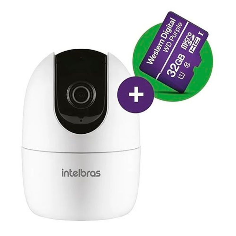 câmera de vídeo intelbras wi-fi full hd im4 4565601 com microsd 32gb