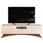 rack para tv até 70" dj móveis aurora 4 portas off white e marroquim