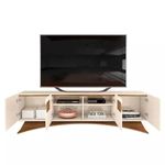 rack para tv até 70" dj móveis aurora 4 portas off white e marroquim