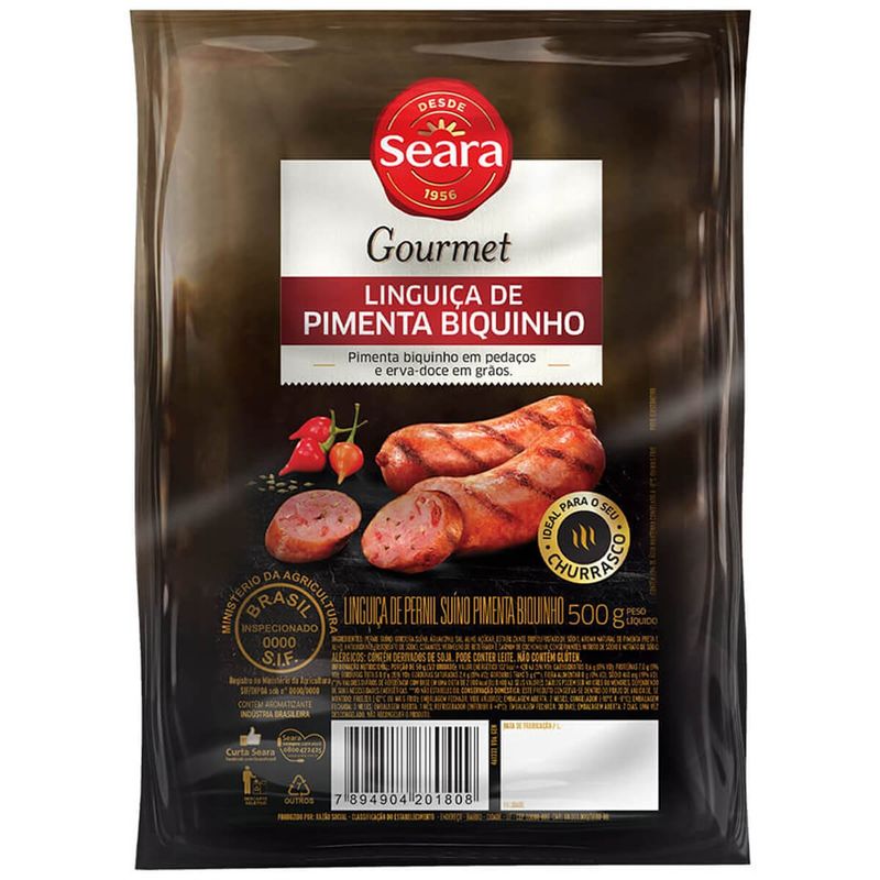 linguiça de pernil pimenta biquinho gourmet seara 500g