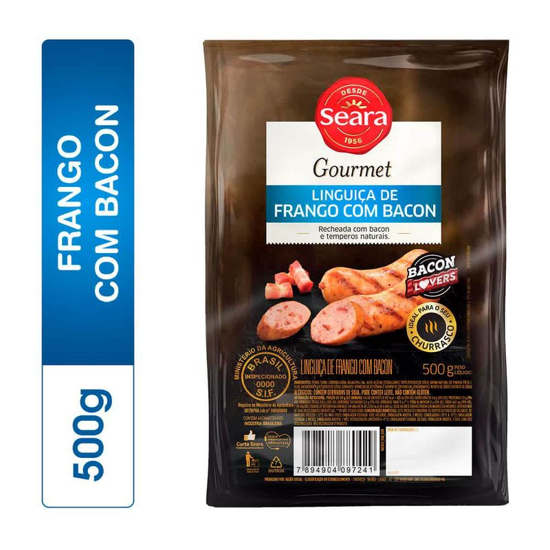 linguiça de frango com bacon seara gourmet 500g