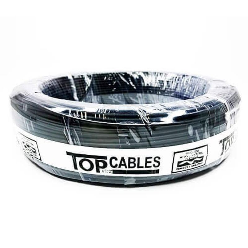 cabo elétrico top cables 1,5mm preto peça com 100 metros (mp)