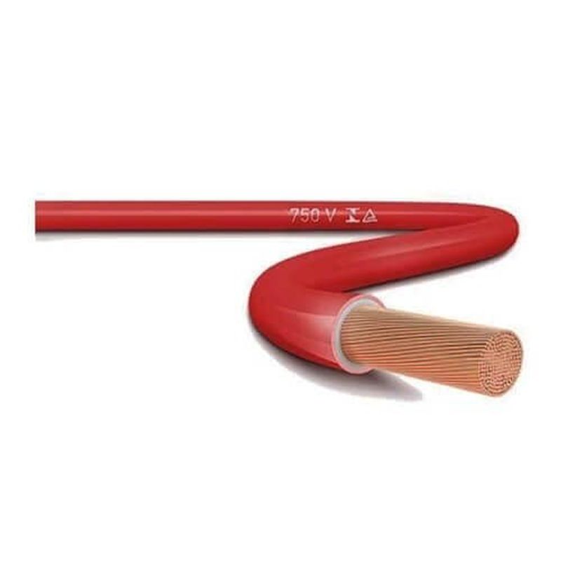 cabo elétrico top cables 1,5mm vermelho peça com 50 metros (mp)