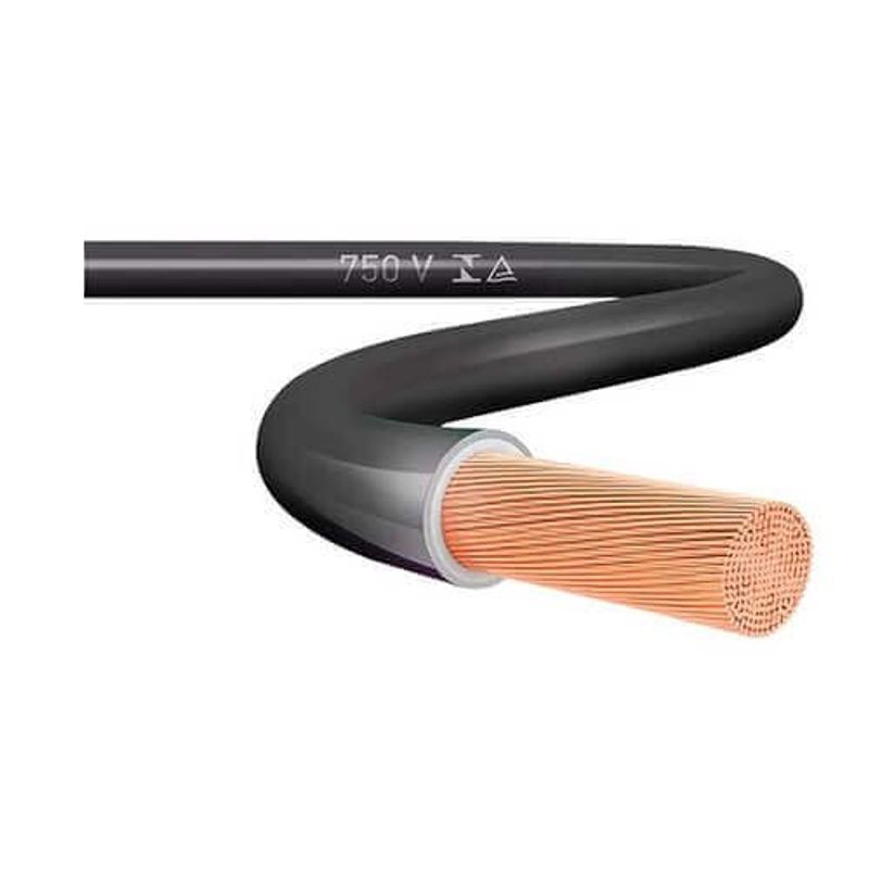 cabo elétrico 2,5mm top cables 50 metros preto (mp)