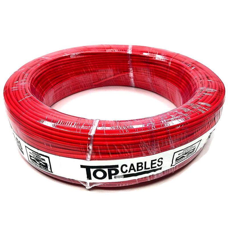 cabo elétrico 2,5mm 50 metros top cables vermelho (mp)