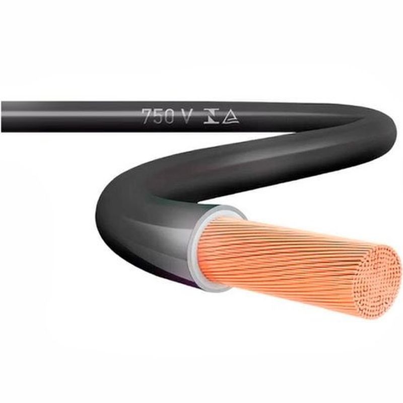 cabo elétrico 6mm peça com 25 metros top cables preto (mp)
