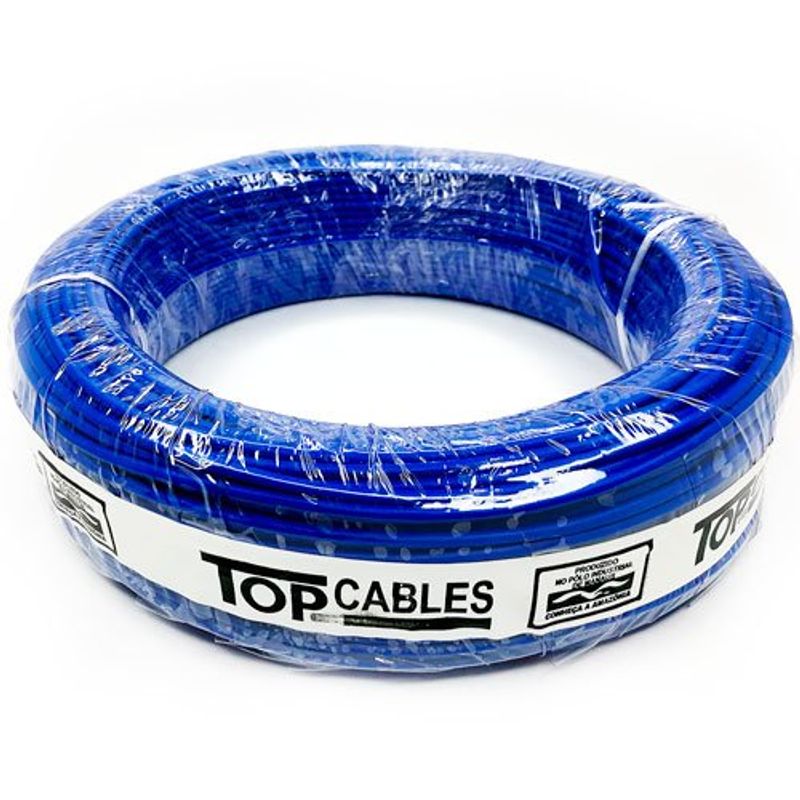cabo elétrico 6mm 50 metros top cables azul (mp)