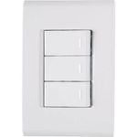 interruptor triplo de embutir tramontina liz 250v 10a branco (mp)