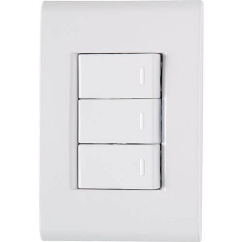 interruptor triplo de embutir tramontina liz 250v 10a branco (mp)