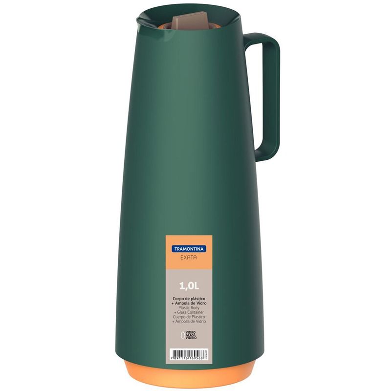 bule térmico tramontina exata em polipropileno verde com ampola de vidro 1 litro - 61636107