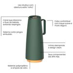 bule térmico tramontina exata em polipropileno verde com ampola de vidro 1 litro - 61636107