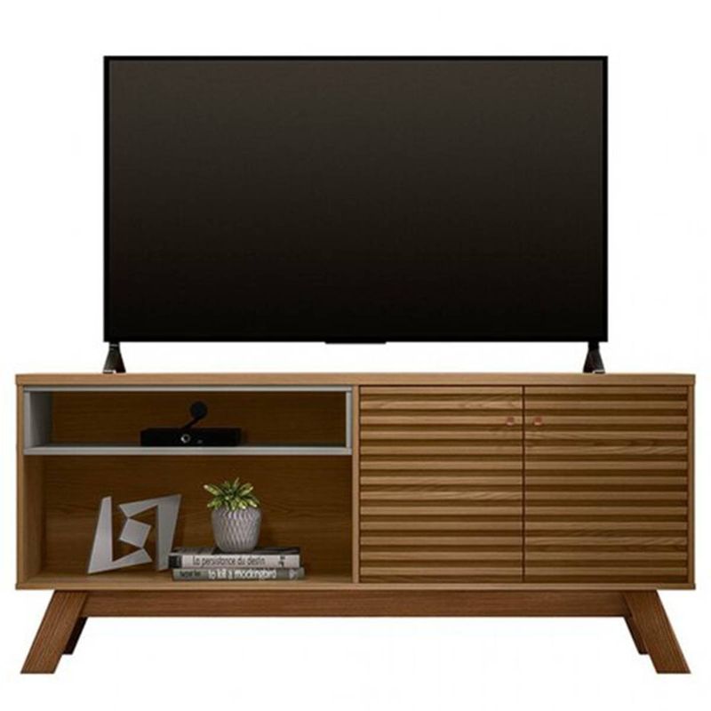 rack para tv até 70" linea brasil camboriú amêndoa e titânio