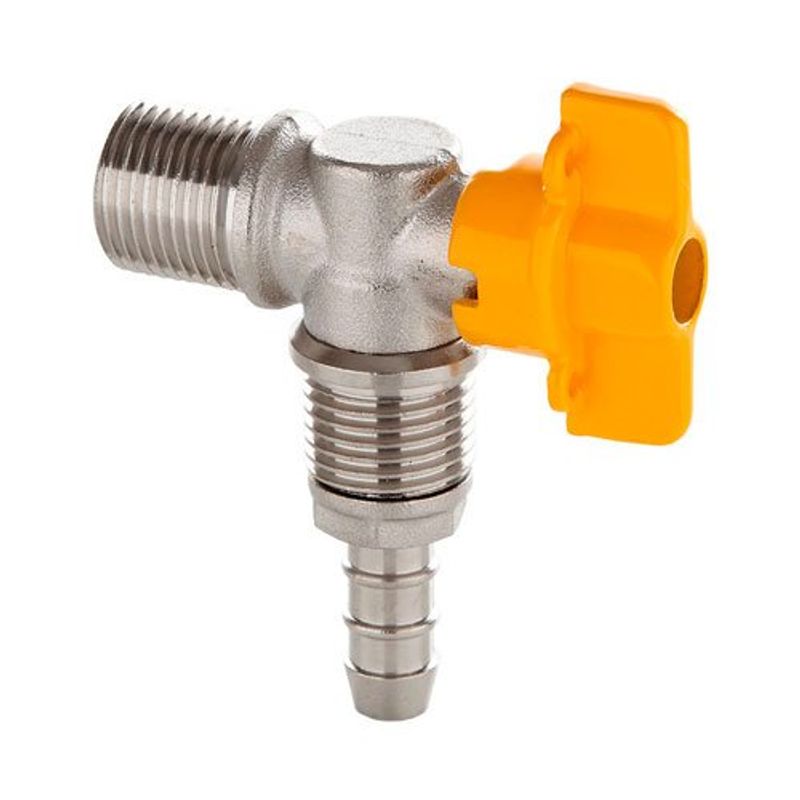 registro esférico 90° para gás blukit 1/2 bsp x 1/2 (mp)