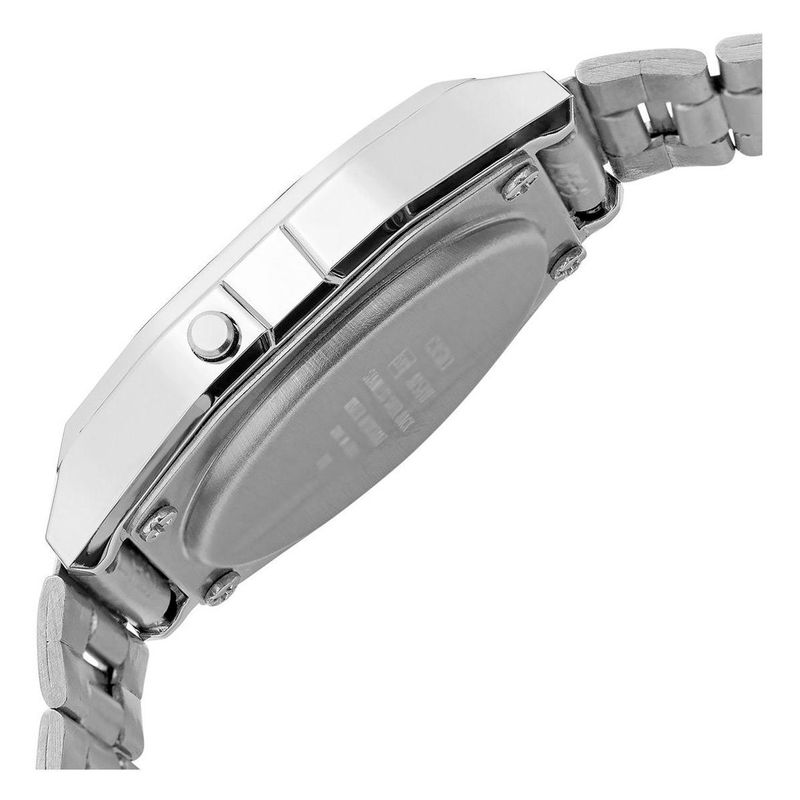 relógio casio vintage unissex digital caixa em resina e pulseira em aço prata a158wa-1df