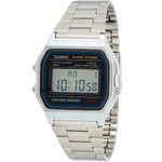 relógio de pulso casio vintage digital unissex prata a159wa-n1df
