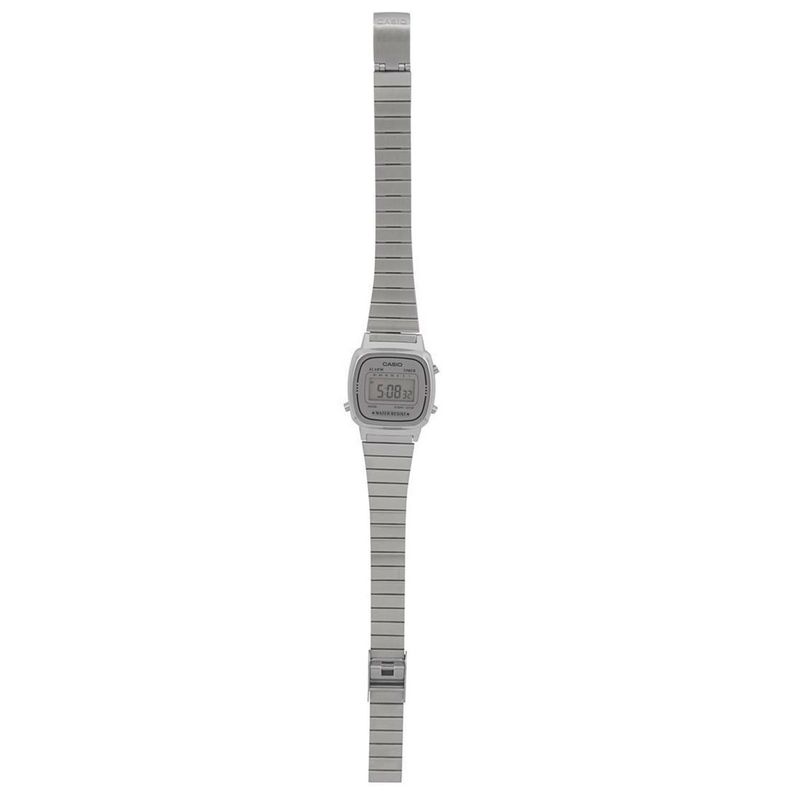 relógio feminino casio vintage digital prata la670wa-7