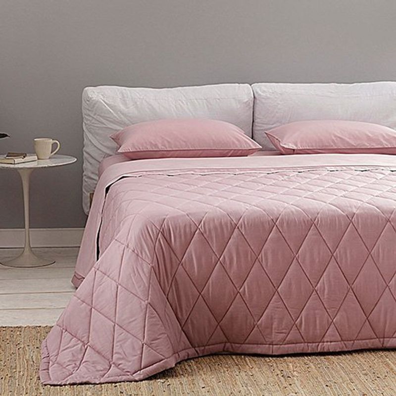 edredom queen buddemeyer basic percalle 250/240 rosa