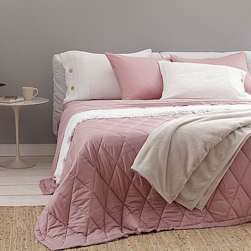 edredom queen buddemeyer basic percalle 250/240 rosa