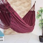 rede de dormir jeans life vinho com preto