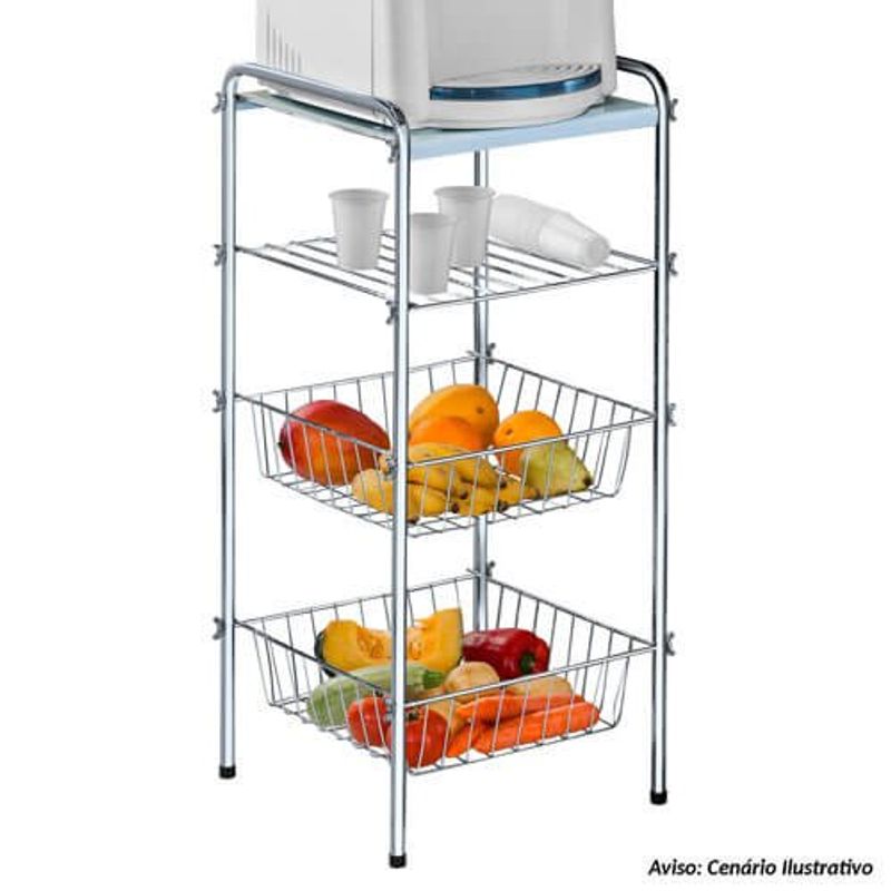 mesa desmontável para bebedouro com cesto utimil cr436