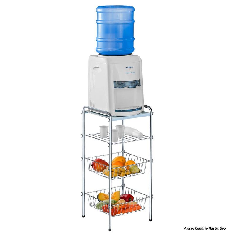 mesa desmontável para bebedouro com cesto utimil cr436