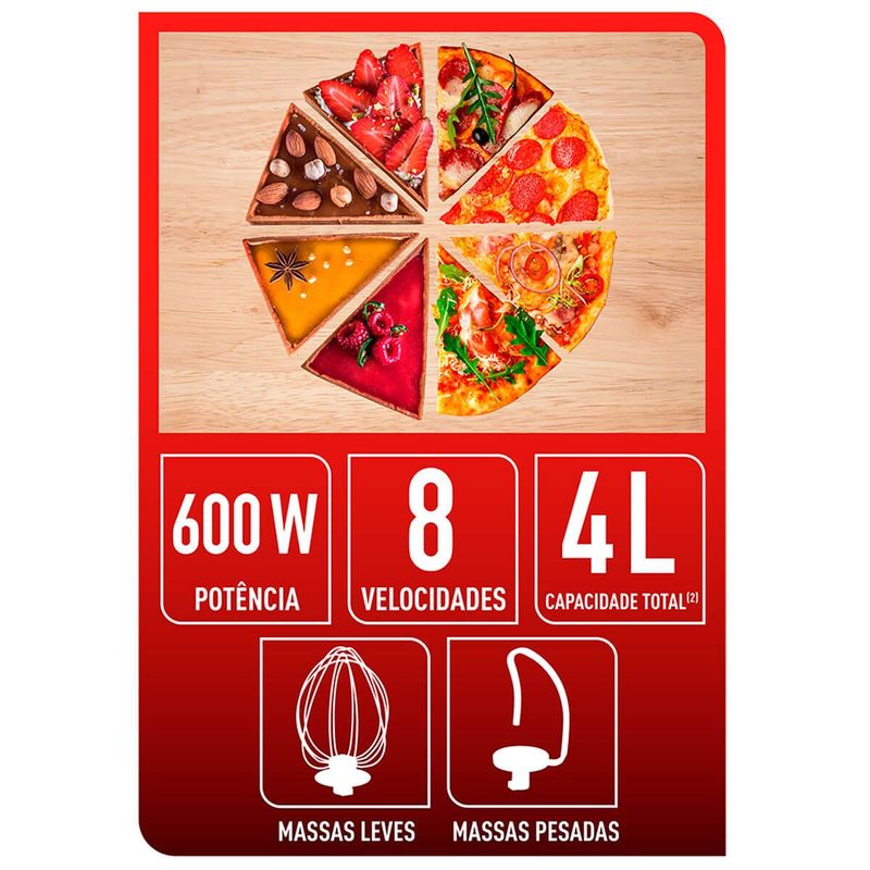 batedeira planetária nova deluxe 600w preta arno sx34