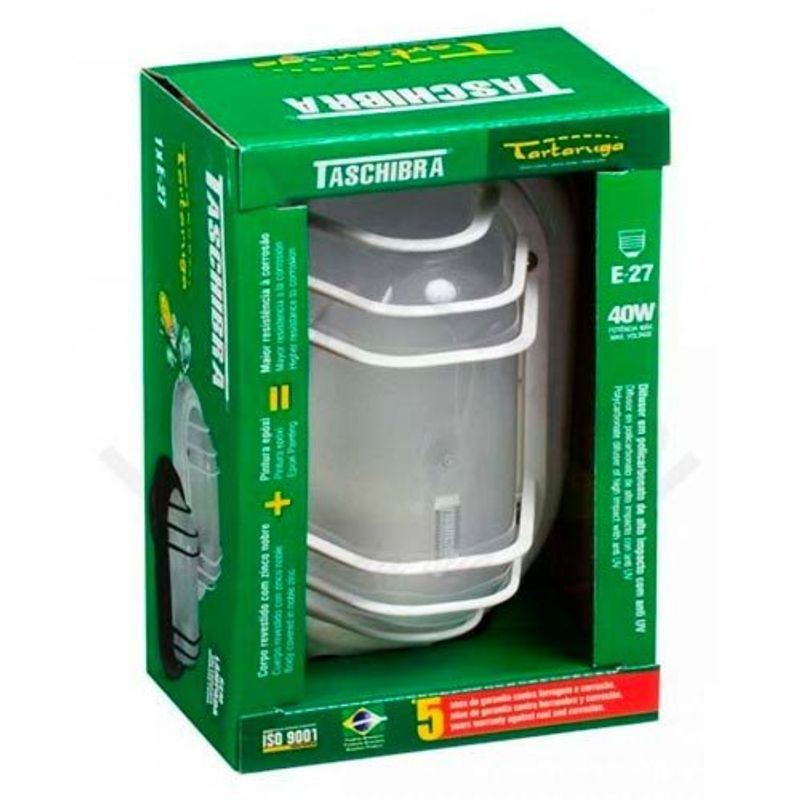 arandela tartaruga taschibra e-27 suprema branca (mp)