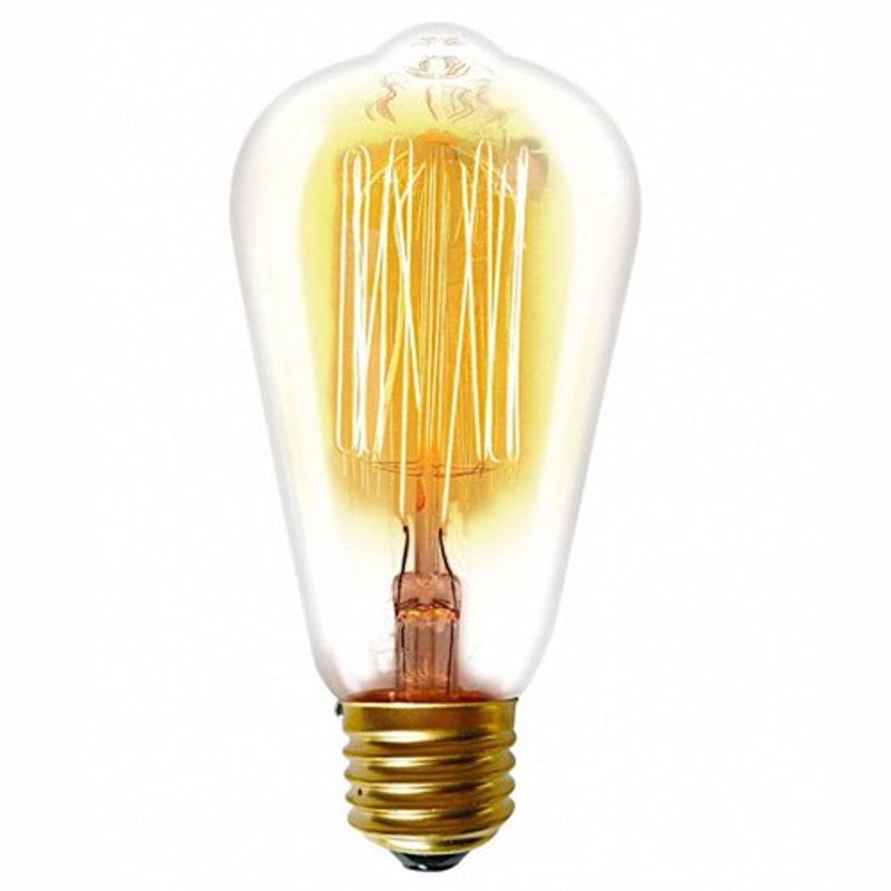 lâmpada filamento de carbono taschibra e-27 40w 220v st64 2200k luz amarela - âmbar (mp)