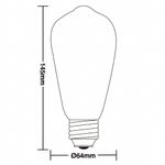 lâmpada filamento de carbono taschibra e-27 40w 220v st64 2200k luz amarela - âmbar (mp)