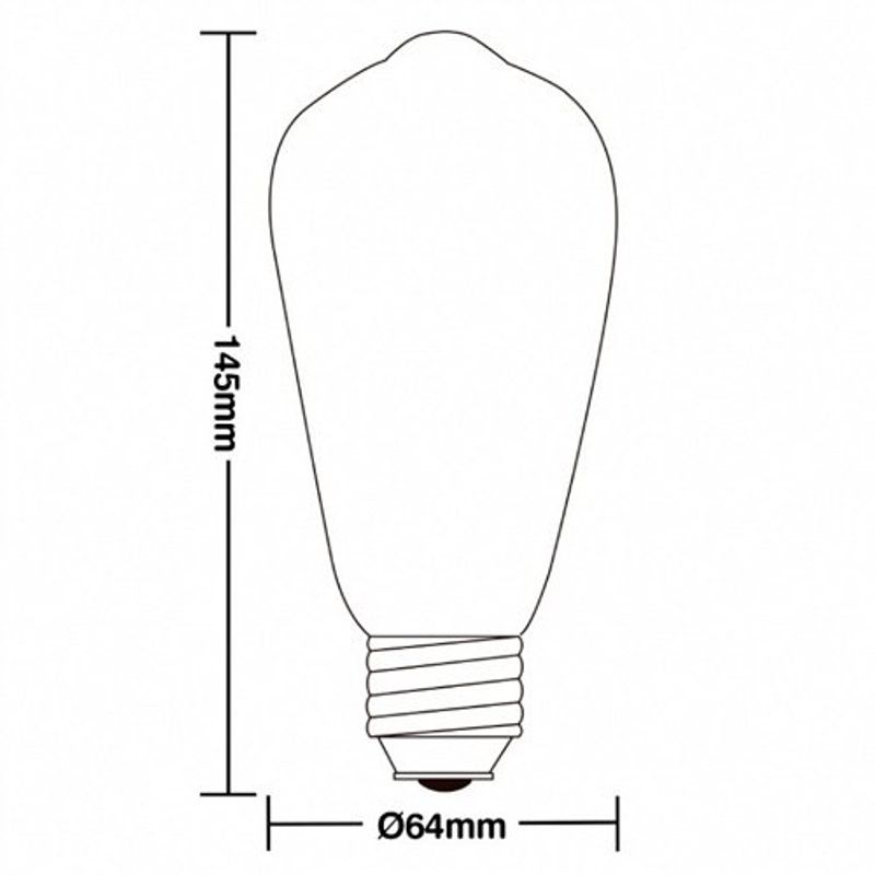 lâmpada filamento de carbono taschibra e-27 40w 220v st64 2200k luz amarela - âmbar (mp)