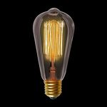 lâmpada filamento de carbono taschibra e-27 40w 220v st64 2200k luz amarela - âmbar (mp)