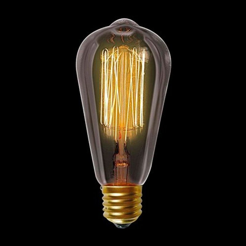 lâmpada filamento de carbono taschibra e-27 40w 220v st64 2200k luz amarela - âmbar (mp)
