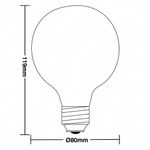 lâmpada filamento de carbono taschibra e-27 40w 127v g80 2200k luz amarela - âmbar (mp)
