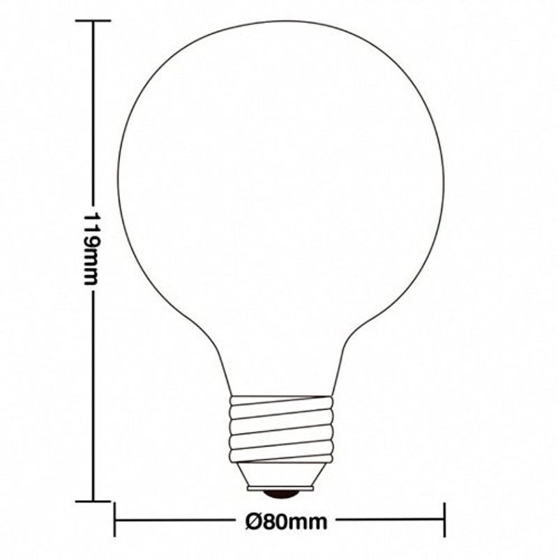 lâmpada filamento de carbono taschibra e-27 40w 127v g80 2200k luz amarela - âmbar (mp)