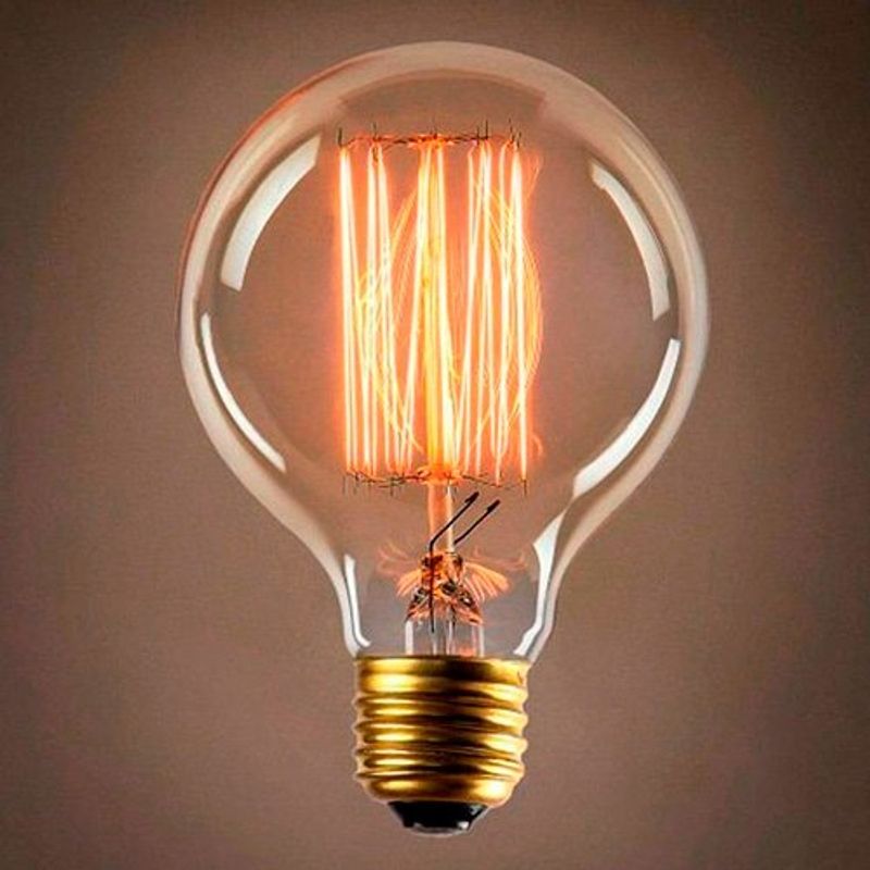 lâmpada filamento de carbono taschibra e-27 40w 127v g80 2200k luz amarela - âmbar (mp)
