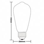 lâmpada filamento de carbono taschibra e-27 40w 127v st64 3500k luz amarela mbar (mp)