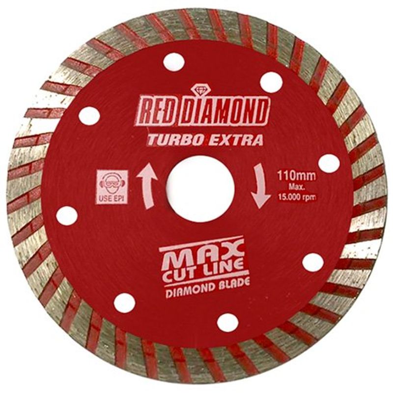 disco diamantado turbo red diamond cerâmica 15.000 rpm 110x20mm extra 137 vermelho (mp)