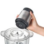 mini processador com tigela de vidro black+decker inox e cinza mp300g-br